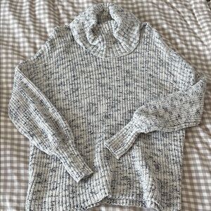 Aerie Gray Speckled Cowl Neck Sweater